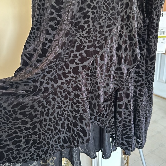 Calvin Klein stunning black womens DRESS mock wrap VELVET tie at side S… - Picture 4 of 16